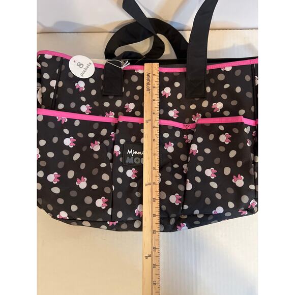 Disney Baby Minnie Mouse Diaper Bag 8
Pockets Black 4 Piece Accessory Set - Picture 11 of 12